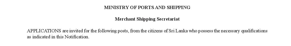 Assistant Government Ship Surveyor (Deck, Engineer) - Merchant Shipping Secretariat